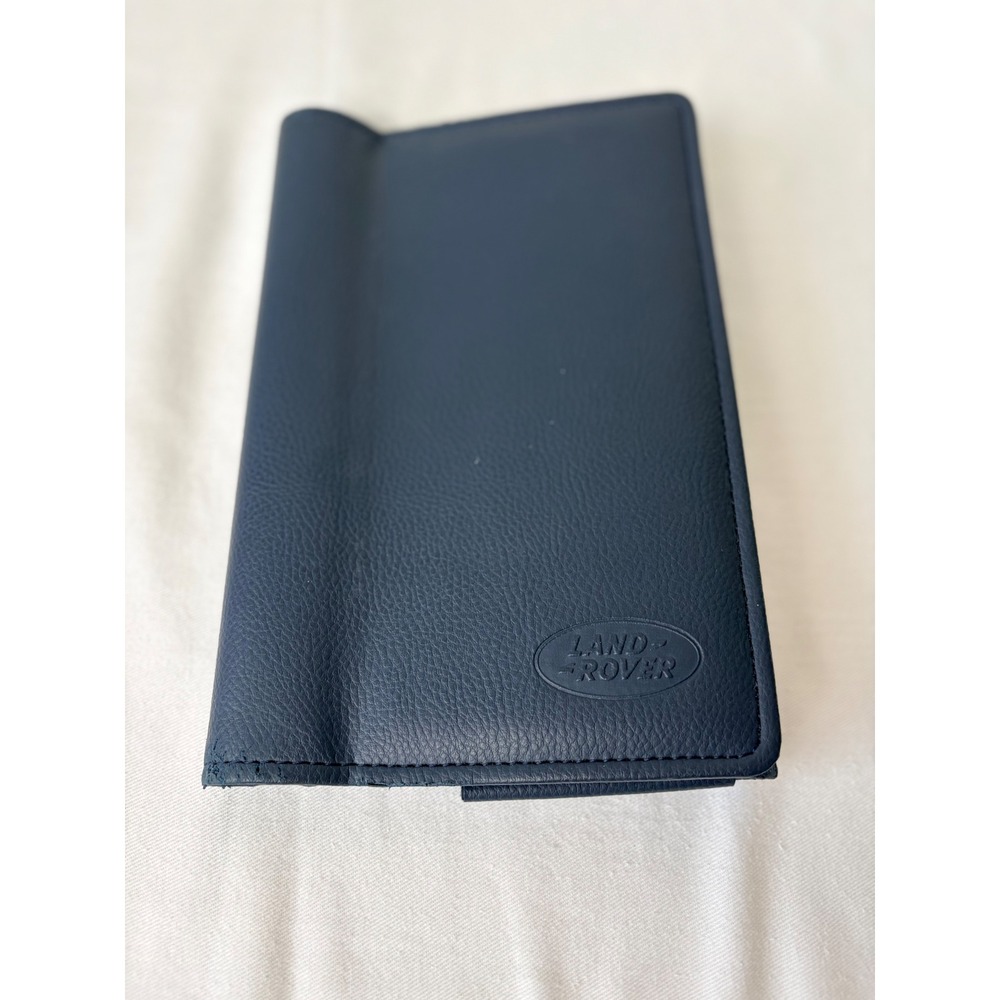 Land Rover‎ Navy Blue Textured Leather Document Holder Long Wallet Embossed Logo